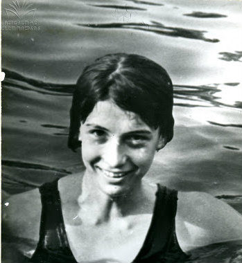 თინათინ ლეკვეიშვილი დ.1954წ. ევროპის ჩემპიონი ცურვა სოფ. იანეთი სამტრედია